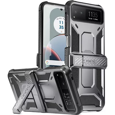 For Moto Razr 2023 Case Full Body Shockproof Cover With Kickstand Gun Metal • $32.85
