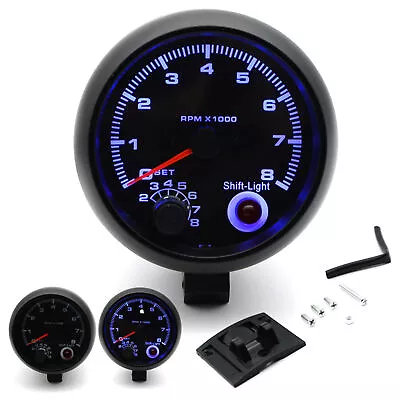 12V 3.75 Inch Car Tachometer Tacho Gauge Meter 0-8000Rpm LED Shift Light W8F5 • $18.11