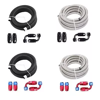 12AN/10AN/8AN/6AN/4AN Fitting Stainless Steel Braided Oil Fuel Hose Line Kit 5FT • $23.09