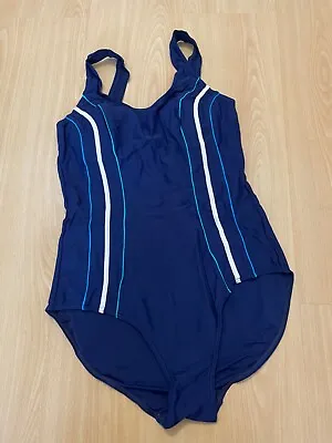 Matalan Size 12 Navy Blue Swimsuit  Padded Bust Support Tummy Control • £2.50
