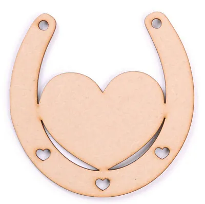 Horseshoe MDF Craft Blank Shape Horseshoe Heart Middle Wedding Hanger • £3.85