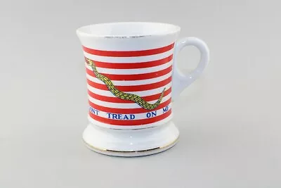 Vintage  Don't Tread On Me  Shaving Mug Serpent Red Flag Stripes Gold Marines • $30