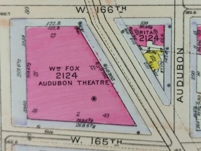 £153.85 • Buy 1916 AUDUBON THEATER WASHINGTON HEIGHTS MANHATTAN NEW YORK CITY Land Street Map