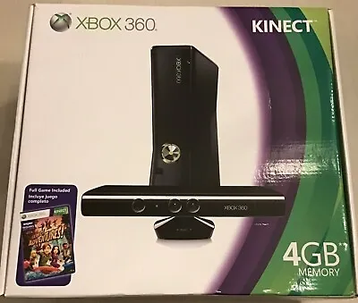 Xbox 360 KINECT 250gb Matte Black In Original Box - PLUS Games • $59.95