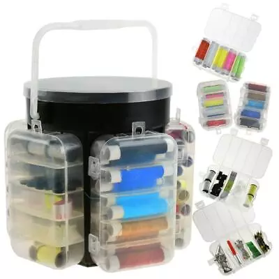 210pc Sewing Kit Set Storage Caddy Box Thread Needles Pins Buttons Deluxe New • £9.99