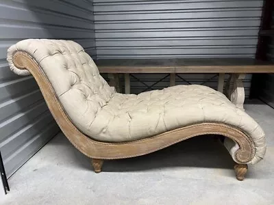 Chaise Lounge Traditional Tufted Danielle Hearth Chaise Silver Wood  By A.R.T. • $590
