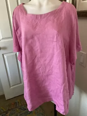 J. Jill Love Linen 100% Linen Short Sleeve Tunic Blouse Top  Size 4X • $13.99