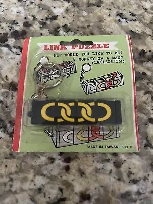 Vintage “Link Puzzle” Missing Link Rubik’s Cube Style Puzzle Keychain • $8.50