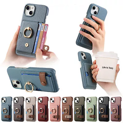 For IPhone 15 Pro Max/14/13/12/11/XR Flip Back Card Wallet Case Cover With Ring • $19.99