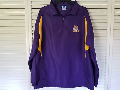 LSU Tigers Men's NCAA Purple Windbreaker Jacket Long Sleeve 1/4 Zip Close Med • $22.99
