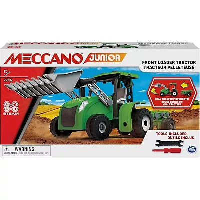 Meccano Junior Front Loader Tractor Model Building Kit Steam Age Age5+ New 22102 • $48.95