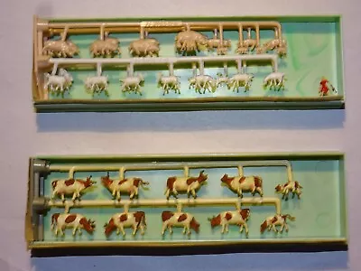 MERTEN N Scale Figure Lot Set (2) 2407 Cows 2406 Goats Pigs Model Train Vintage • $14