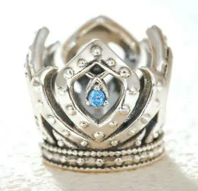 $27.99 • Buy New Authentic Sterling Silver Blue Elsa Crown Disney Princess Pandora Charm 
