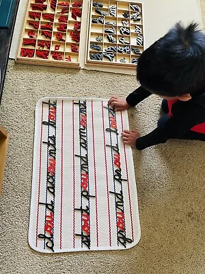 Montessori Small Movable Cursive Alphabet Black & Red With Rug/Mat Set • $99