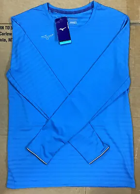 Mizuno Men’s Alpha ECO Long Sleeved Running Shirt Swedish Blue U23 • $45