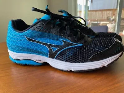 Mizuno Wave Sayonara 3 Electric Blue Black Running Shoes Sneaker Men Size 9 • $24.77