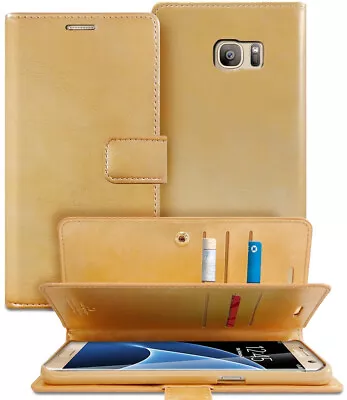 Stylish Gold Galaxy S6 Edge Genuine Mercury Mansoor Diary Wallet Case • $9.95