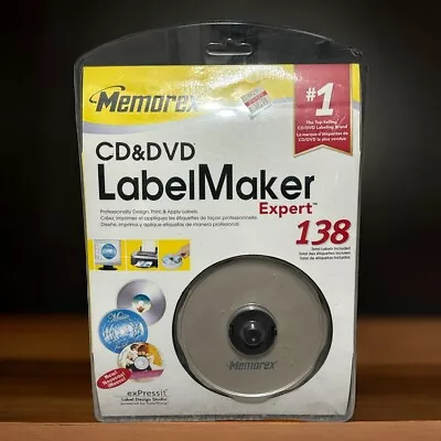 Memorex CD & DVD Label Maker Expert 135 Labels & Software New & Sealed Package • $19.98