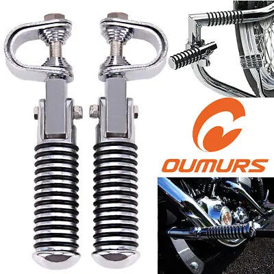 Chrome Highway Motorcycle Foot Pegs 1 ~1-1/4  For Harley Road King Street Glide • $32.43
