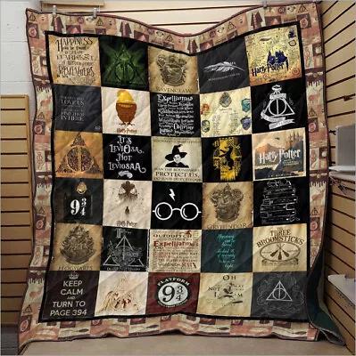 $28.96 • Buy Kids Harry Potter Hogwarts Quilt Blanket Warm Throw Blanket Winter Gift AU Size
