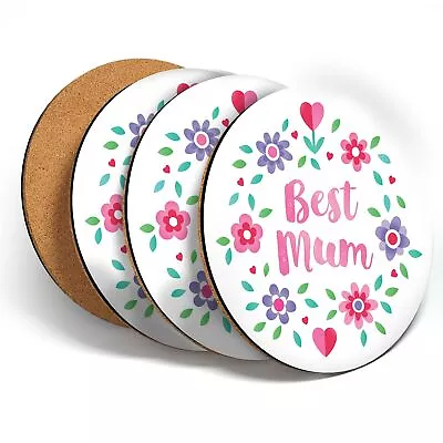 £7.99 • Buy 4 X Coasters  - Best Mum Mother Mummy Flowers  #44275