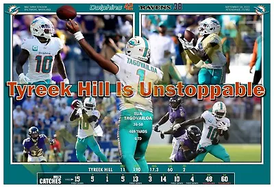 DOLPHINS TYREEK HILL IS UNSTOPPABLE 19”x13” COMMEMORATIVE POSTER • $14.95