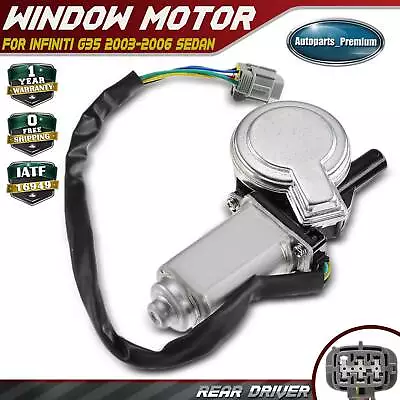 Rear Left LH Window Lift Motor W/ Anti-Clip For Infiniti G35 2003-2006 47-13048 • $37.59