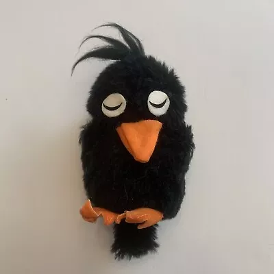 Vintage 1970 Kamar Japan Baby Black Raven Crow Bird Plush Doll Toy • $18.99