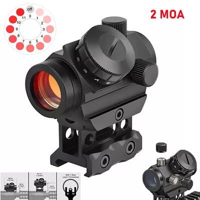 Mini Riflescope 2MOA Red Dot Sight 1x25mm Reflex Sight With 1 Inch Riser Mount • $33.59