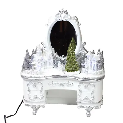 Christmas Scene Dressing Table White Ornament  Decor Light Up Festive Village • £29.50
