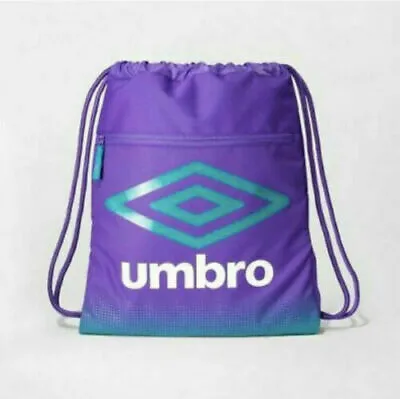 Umbro Duotone Carry Sack Drawstring Bag - Purple Turquoise - NWT • £11.58