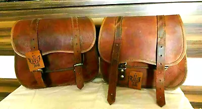 New Vintage Saddlebag Luggage Bag Goat Leather Motorcycle For Sportster • $42.75