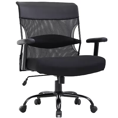 Big And Tall Office Chair 500lbs Wide Seat Desk Chair Ergonomic Computer Chair • $119.99