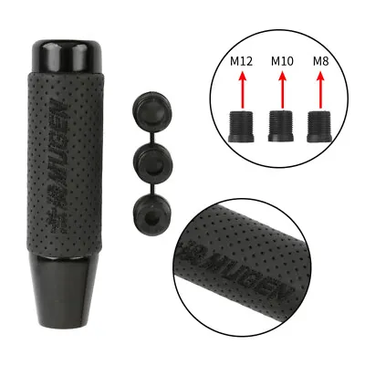 13CM BLACK Universal Mugen Aluminum+Leather Gear Shift Knob Shifter Lever Head • $13.88