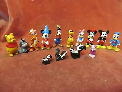 Lot Of 14 Disney Bone China Figurines Minnie Mickey Goofy Pluto Pooh Tigger • $24.88