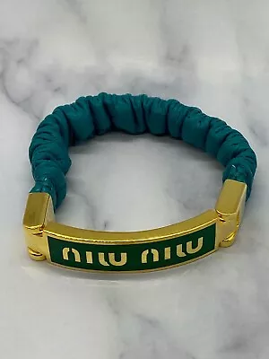 Auth MIU MIU Turquoise Nappa Leather Bracelet - Pre Owned / KD3199 • $125.99