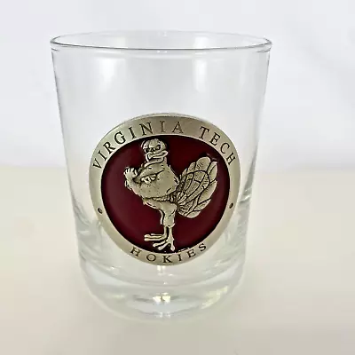 Virginia Tech Hokies Rock Glass With Pewter Emblem • $19