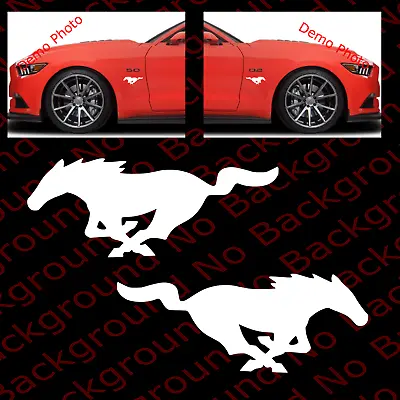 2 Pieces X Running Horse Pony Mustang Vinyl Die Cut Decals For Car Fender FD001 • $2.75