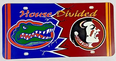 Florida FSU House Divided Vintage License Plate 1999 Plastic New Old Stock • $14.99