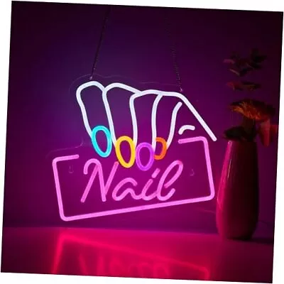 Neon Signs For Hair Nails Salon Sign Beauty Room Open Welcome LED Pink Nails • $53.08