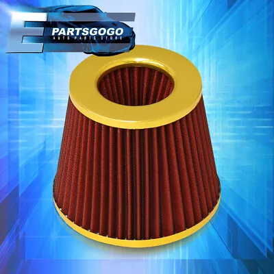 For Dodge 4  Mesh Air Cold Short Intake Filter JDM VIP Dry Cone Aluminum Gold • $13.99