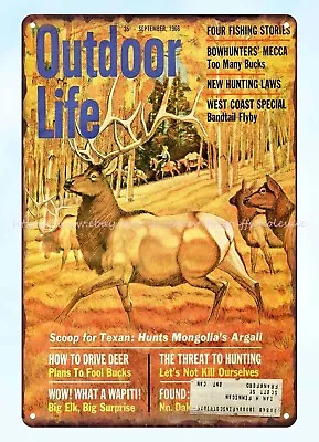 1966 Deer Hunting Outdoor Life Metal Tin Sign Room Wall Decoration Ideas • $18.89