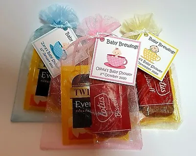 10x BABY SHOWER FAVOURS BABY BREWING -GIFT THANK YOU Teabag Favours PERSONALISED • £8.50