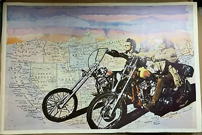 EASY RIDER VINTAGE 1969 MOTORCYCLE CHOPPER USA POSTER Peter Fonda Dennis Hopper • $99.95