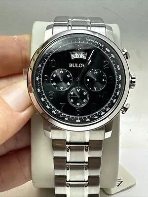 Genuine Mens Bulova Chronograph Stainless Steel Wristwatch Date 96b202-r10 • $199.99