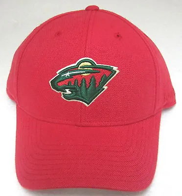 NHL Minnesota Wild Red Structured One Size Fits All Adjustable Hat By Reebok • $15.99