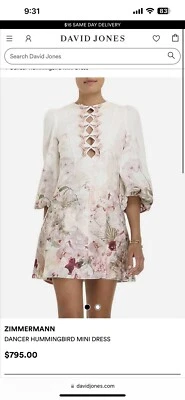 $600 • Buy Zimmerman Hummingbird Dress Size 0