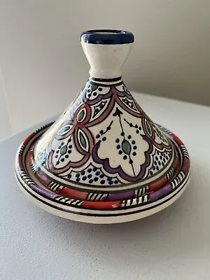 £34.65 • Buy SERGHINI SAFI | Signed Tangine Pot Multicolored Covered Moroccan Pottery