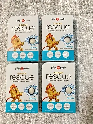 ✔ 4 Packs - The Ginger People Ginger Rescue Chewable Ginger STRONG - 96 Tablets! • $16.89