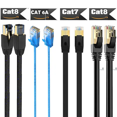 2m 3m 5m 10m 15m 20m 30m Ethernet Network Lan Cable Cat5e CAT6 Cat-7 Cat-8 Lot • $15.19